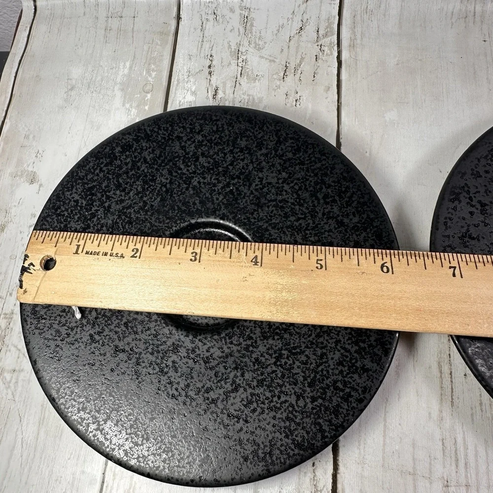 2 Crate & Barrel Domo Onyx Stoneware Saucers Portugal 6.2in Discontin Design Sto